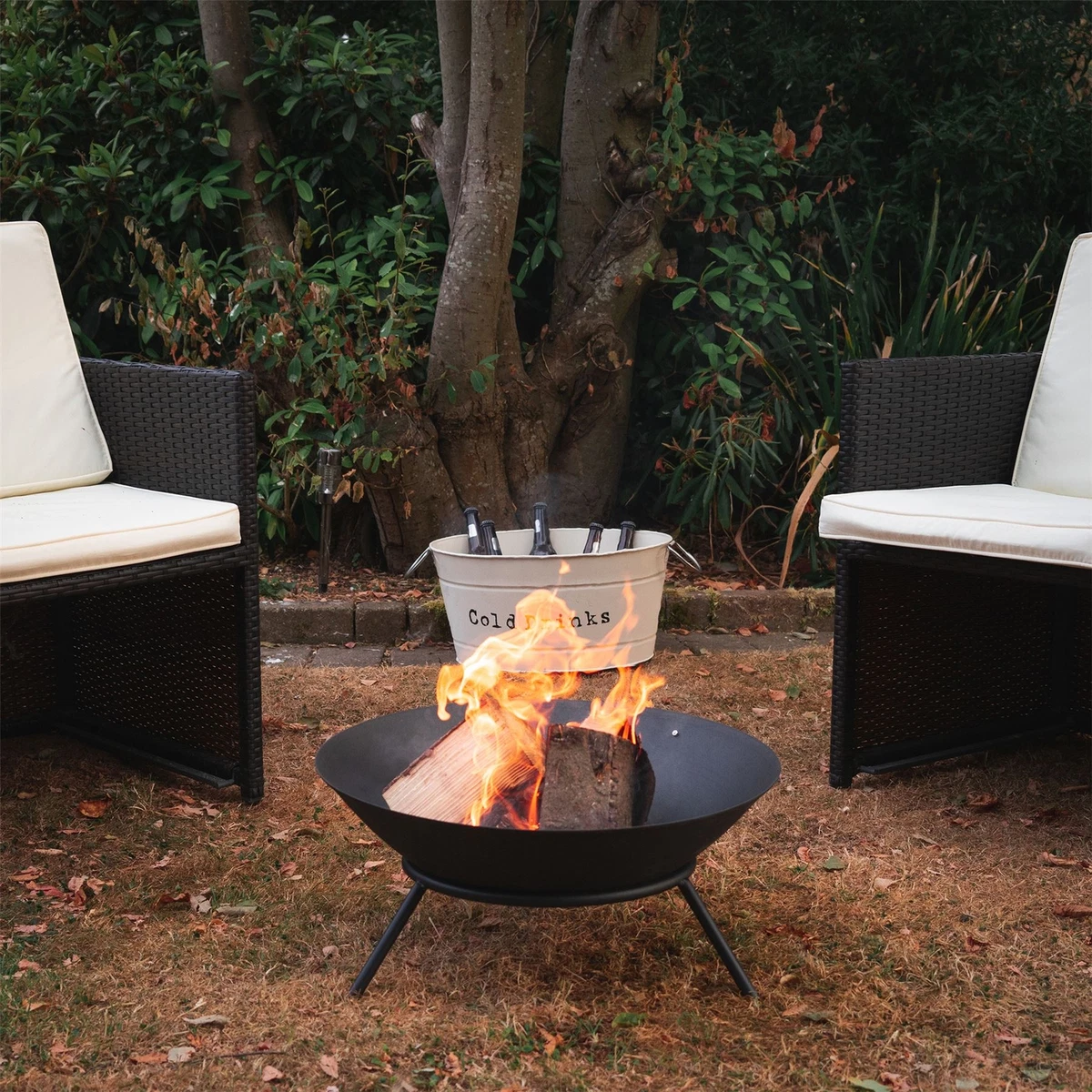 Steel Garden Fire Pit Outdoor Garden Back Yard Patio Heater 56cm Black |  eBay
