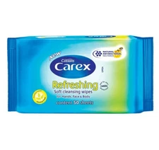 Carex Soft Refreshing Cleansing Wipes for Body, Hands and Face- 50  Sheets 
