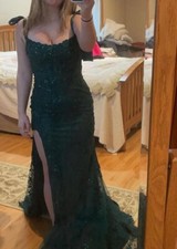 morilee prom dress, emerald green, size 4, no alterations never worn, asking 300