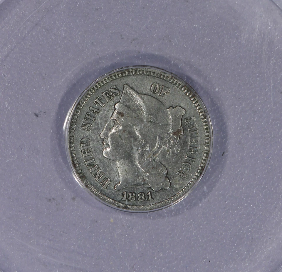 1881 Three Cent Nickel 3CN ANACS VF30 Details - Image 3 of 4