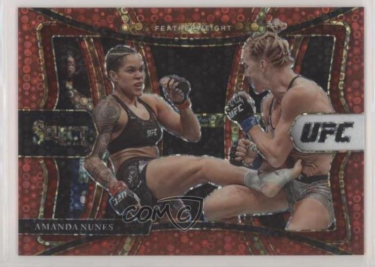 2021 Panini Select UFC Premier Level Red Disco Prizm /199 Amanda Nunes #152 00y3