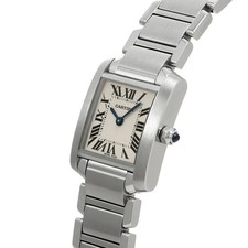 CARTIER Tank Française SM W51008Q3 Ladies Silver Stainless Steel Quartz #W2072 3