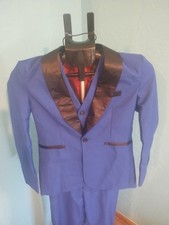 NEW Boys Blazer Jacket Size 10Y Navy Blue w/ Vest, Tie, Suit Pants Relaxed Fit