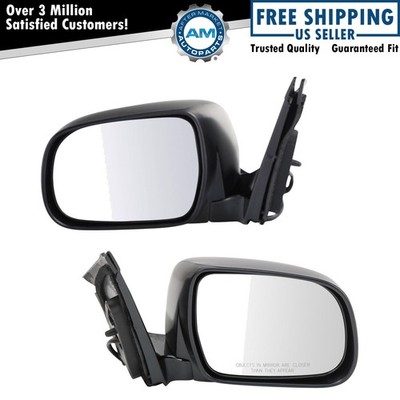TRQ Flat Black Cap Power Side Mirrors Pair Set LH & RH For Chevy Pickup Truck MRA09653 Fits Select 1999 2002 Chevrolet Silverado 1999 2002 Gmc New Sierra