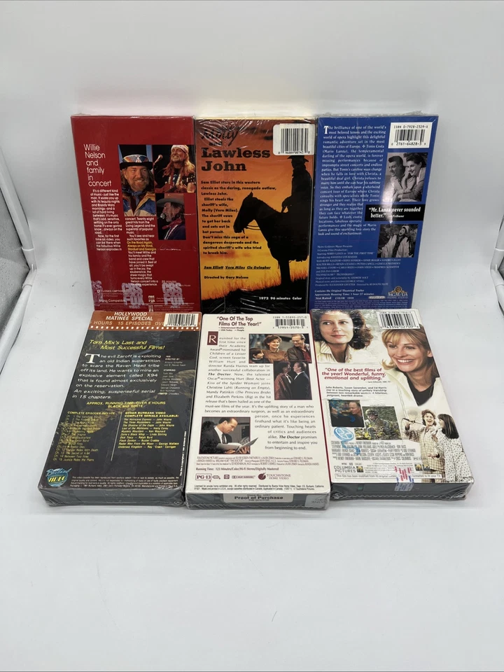 VHS Lot Willie Nelson Sam Elliot Mario Lanza Tom Mix Stepmom The Doctor New Foto 2 de 4