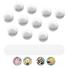 200 Sets of 0.98 in Button Maker, Pin Back Components, Metal Backs, Shells Clear