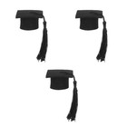 3 Pieces Bachelor's Hat Doctoral with Tassels Graduation Mini Cap