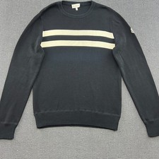 Moncler Sweater Mens Medium Crewneck Black Cotton Border Patch