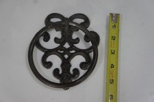 Cast Iron Fleur De Lis Hand Towel Ring Hanger Rustic Victorian Scroll Wall Mount