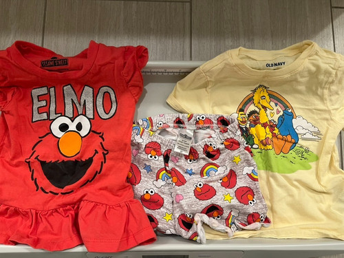 Toddler Girls 3T-Sesame Street Elmo 2pc Set & T-Shirt