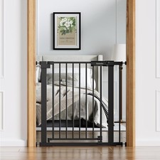 Baby Gate for Doorways and Stairs, 31-36" Pet Gate with Wide Walk Thru Door and