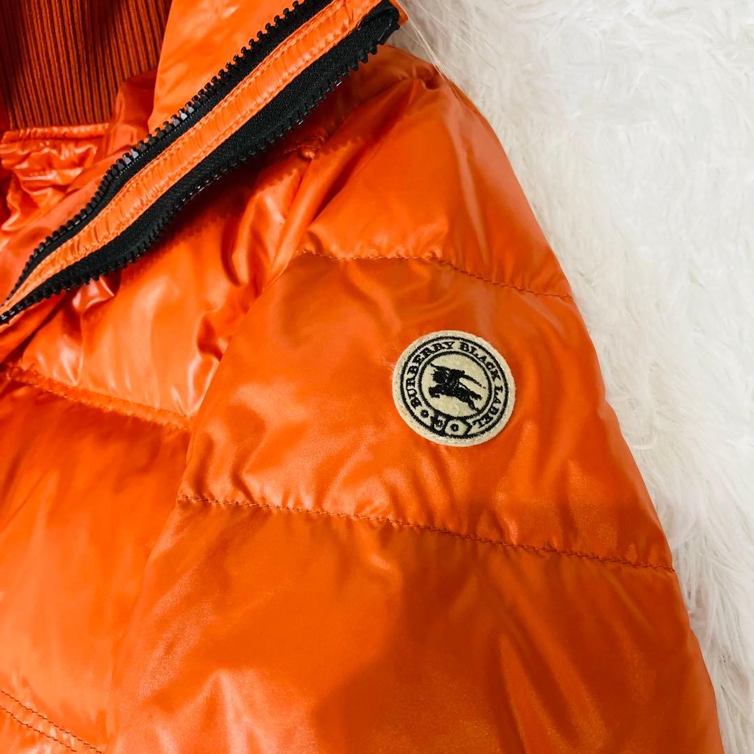 Burberry Black Label Down Jacket Nova Check Fur-Trim Orange Used thumbnail 5