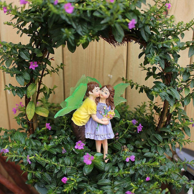 #ad #ad Fairy and Boy Kissing Figurine Garden Stake Creative for Porch Yard Backyard $18.64
