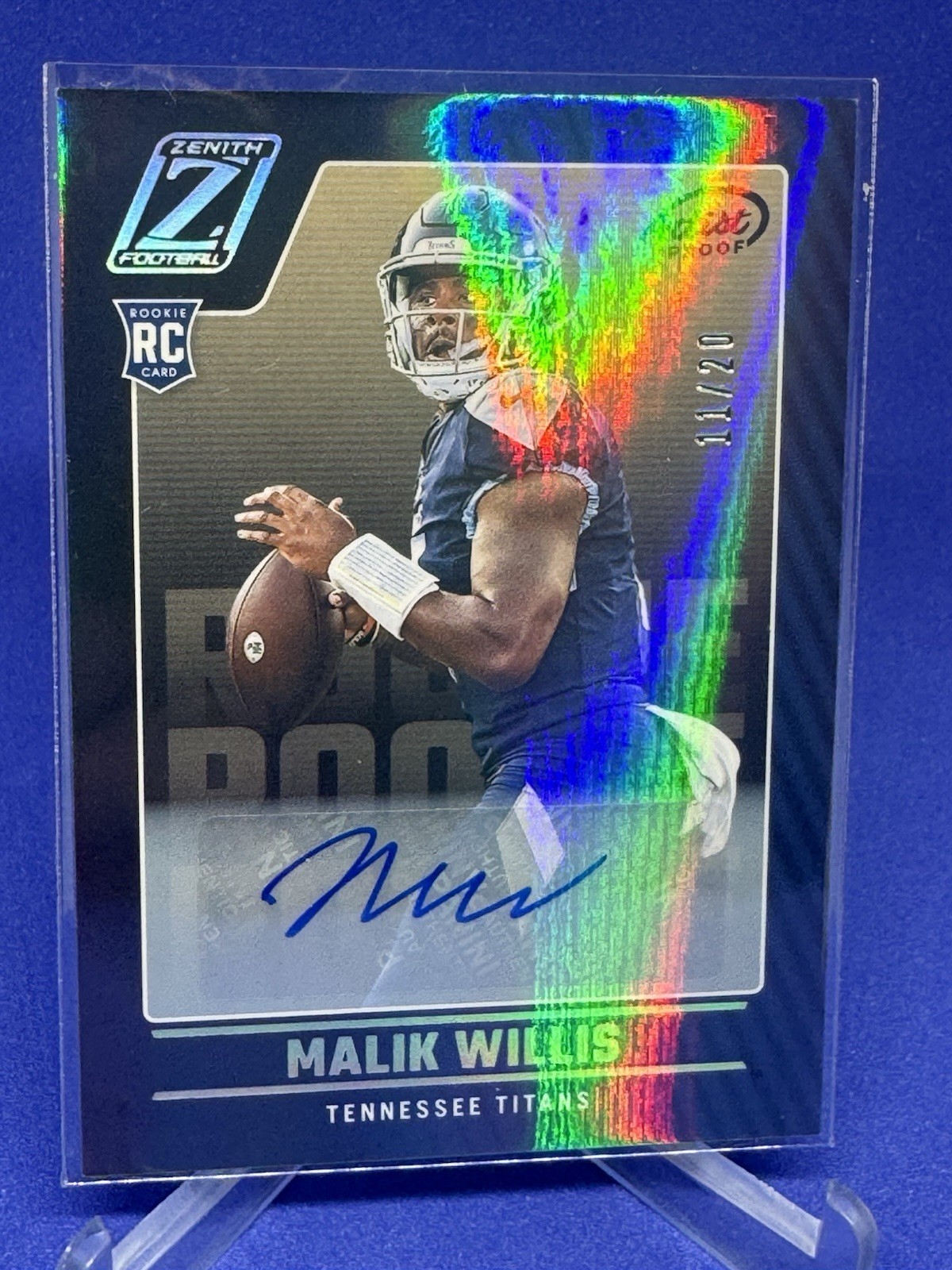 2022 Zenith MALIK WILLIS Rookies Silver Artist Proof Rookie Auto RC 11/20 #103