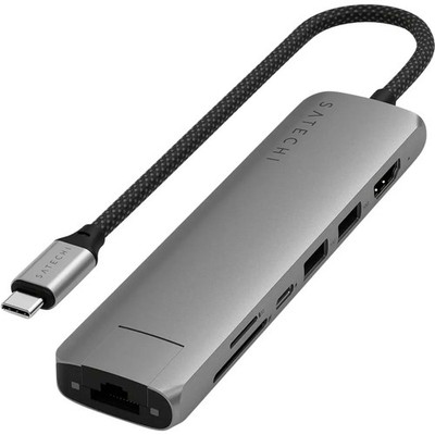 Satechi USB-C 7-in-1 Slim Multi Port Adapter Dockingstation Hub für MacBook Pro