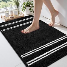 Bathroom Rugs 17x24 Extra Soft Absorbent Mat Chenille Non Slip Shower Rubber