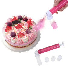 Manual Airbrush for Decorating Cakes,Airbrush Pump Coloring Spray Gun 4Pcs