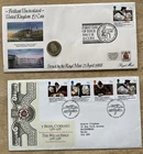 1988 GB Stamps and £1 Coin First Day Cover FDC x2 - The Welsh Bible