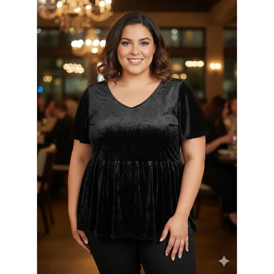 Torrid Womens 2X Whimsigoth Grunge Gothic Y2K Flutter Sleeve Babydoll Tunic - Image 2 of 4