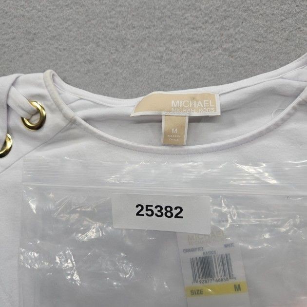 Michael Kors Women Size Medium White Long Sleeve Top Grommet Detail NWT thumbnail 13