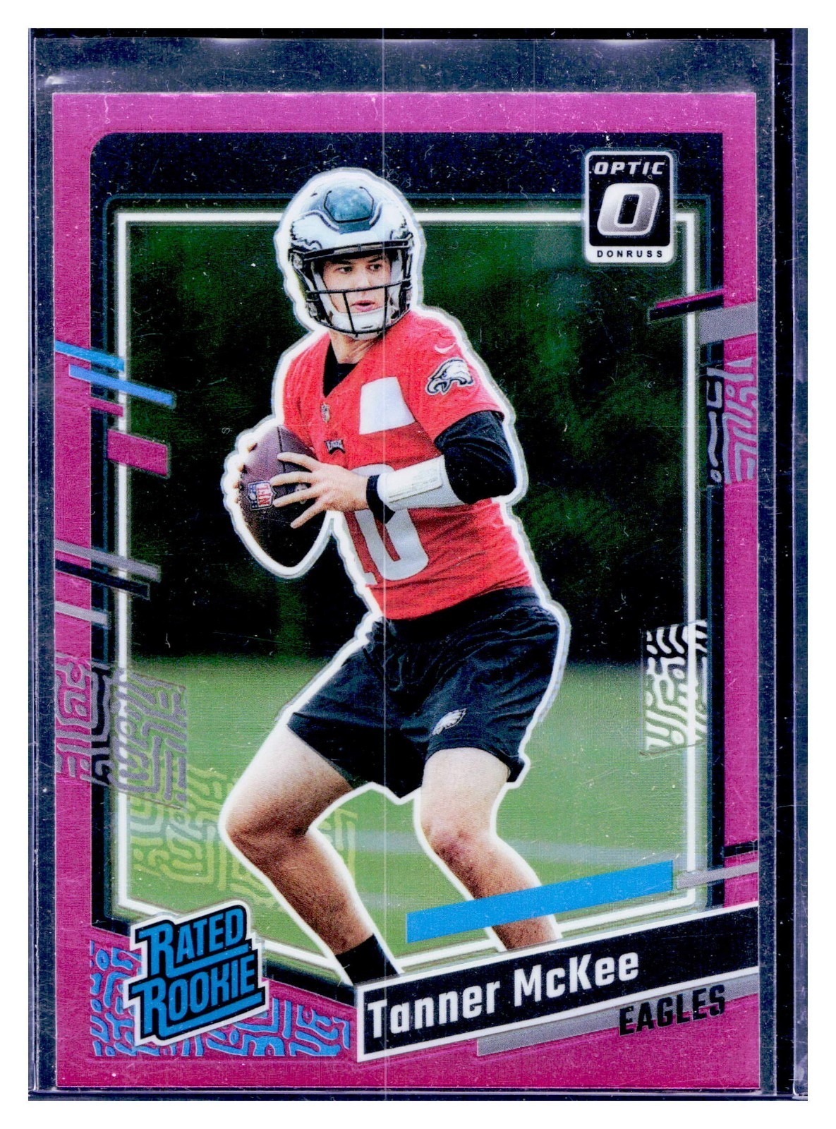 2023 Panini Donruss Tanner McKee #383 Rated Rookie Optic Pink Prizm Eagles RC SP