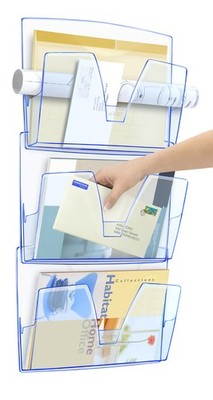 CEP Wandprospekthalter ICE 3er Set DIN A4 1-fach eisblau