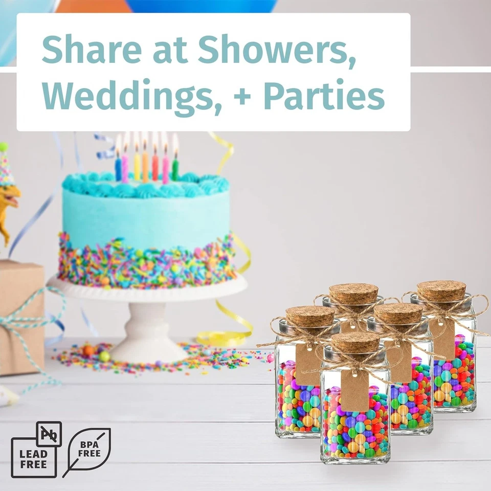 12pk Spell Jars, Square Glass Jars with Cork Lids - 3.4 oz Small Jars - Image 3 of 4