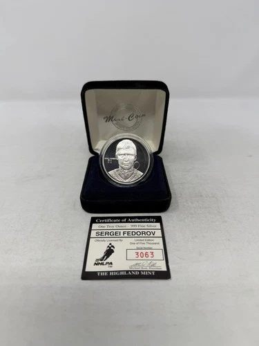Sergei Fedorov NHL Hockey One Troy Ounce .999 Fine Silver Round /5,000