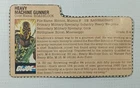 HASBRO VTG 1984 GI JOE ROADBLOCK ENGLISH FILE CARD