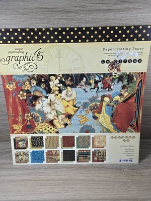 Graphic 45 Le Cirque 12 X 12 Paper   NEW / Rare / Discontinued 2011