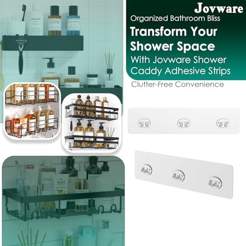 Shower Caddy Adhesive Replacement 3 Wire Hook 2 Pack Transparent 11 13/16"