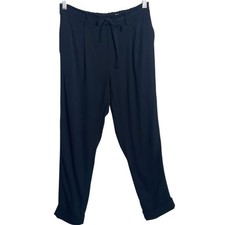 Vince Black Side Strap Jogger Pants Size Small Elastic Waist Cuffed EUC