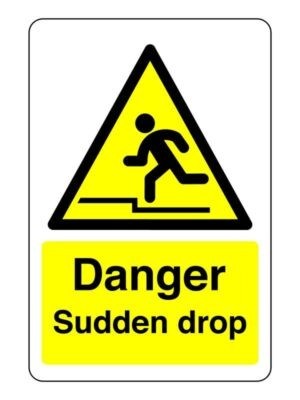 Gefahr Plötzlicher Tropfen Schild PVC Aufkleber Dibond