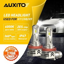 Auxito H11 Led Low Headlight Beam Bulb H8 Zes 6000k White Super Bright 24000lm