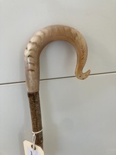RAMS HORN CROOK HANDLE  stick on Hazel ,Walking and Hiking stick.
