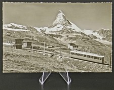 Vintage Zermatt Gornergratbahn Riffelberg Matterhorn Train RPPC Switzerland