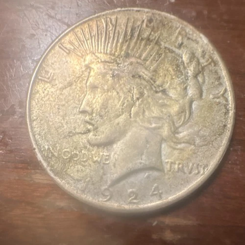 1924 Peace Dollar $1 Silver Coin Circulated Business Strike Uncertified