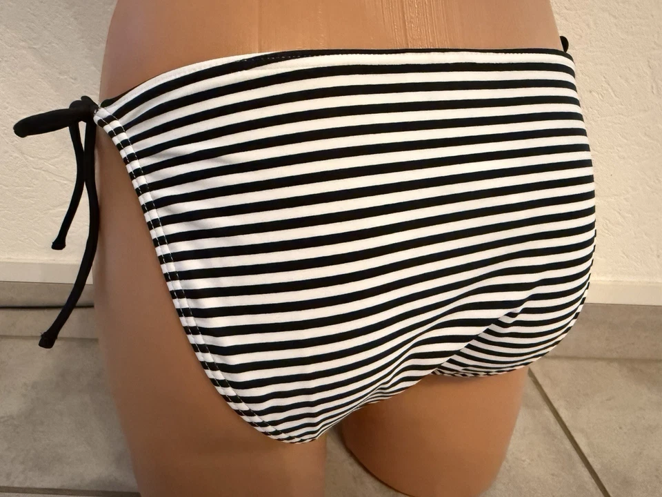 Bodyflirt by Bonprix Bikinislip Bikinihose schwarz weiß gestreift 36 S NEU - Bild 4 von 4