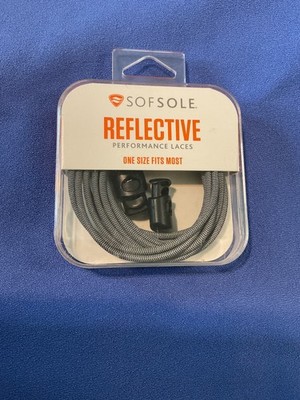 New in Box SOFSOLE Reflective Performance Laces 1 Size Fits most W/Squeeze Locks