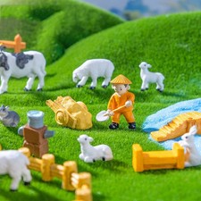 Resin Mini Animal Tiny Animal Micro Landscape Fairy Garden Farm Countryside