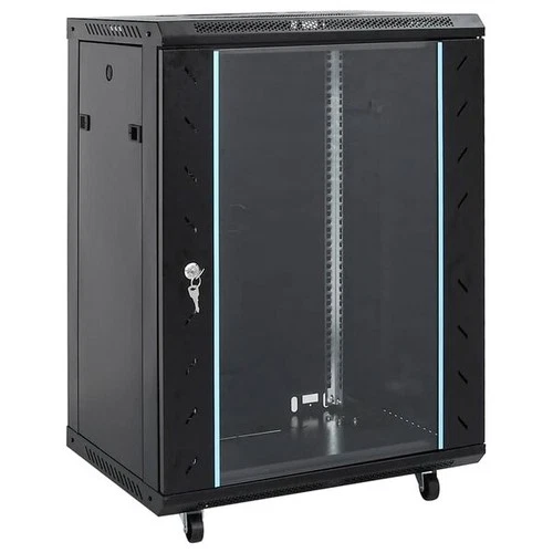 15U Network Cabinet 19in Equipment - Lockable, Removable Panels, Swivel Feet