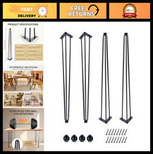 30" Black Hairpin Table Legs Set of 4, 900lbs Capacity for Coffee Table  Desk