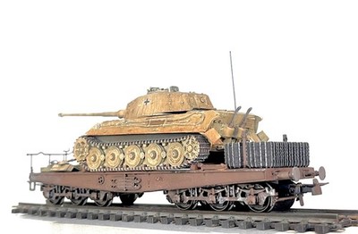 1:87 H0 Schwerlastwagen + Artitec Königstiger Transp. Militär, Wehrmacht, WW II