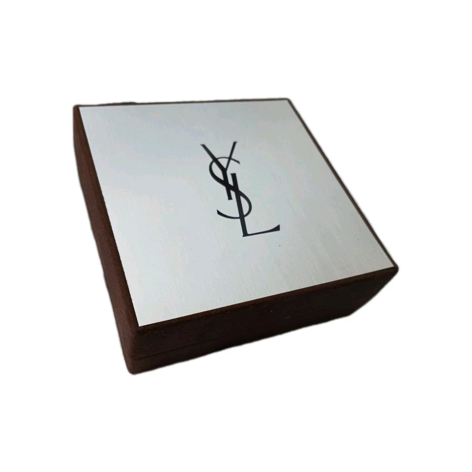 Juego de gemelos vintage YSL ojo de tigre para hombre tono plateado Yves Saint Laurent Foto 4 de 4