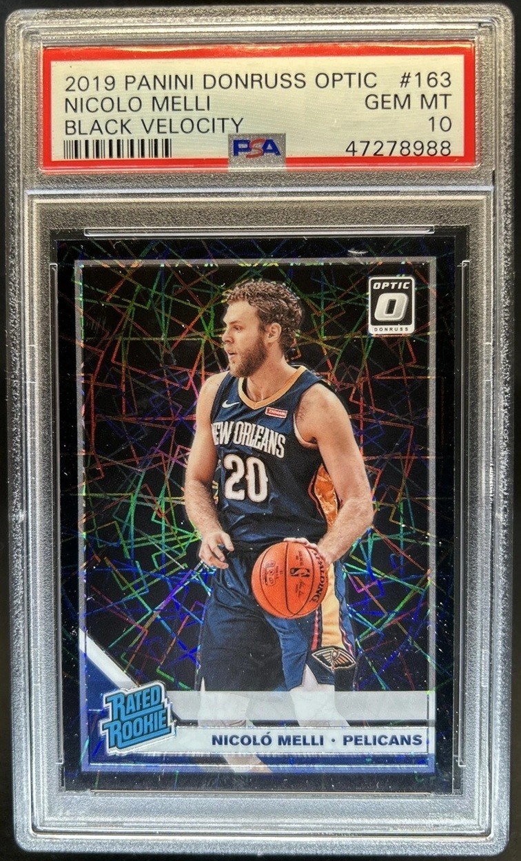 2019 Panini Donruss Optic - Nicolo Melli #163- Black Velocity RC  /39 - PSA 10!!