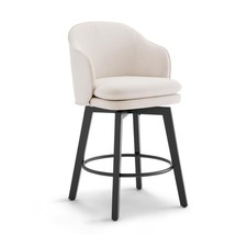 Counter Height Barstools 26 inch Upholstered Swivel Bar Stools with Back for ...