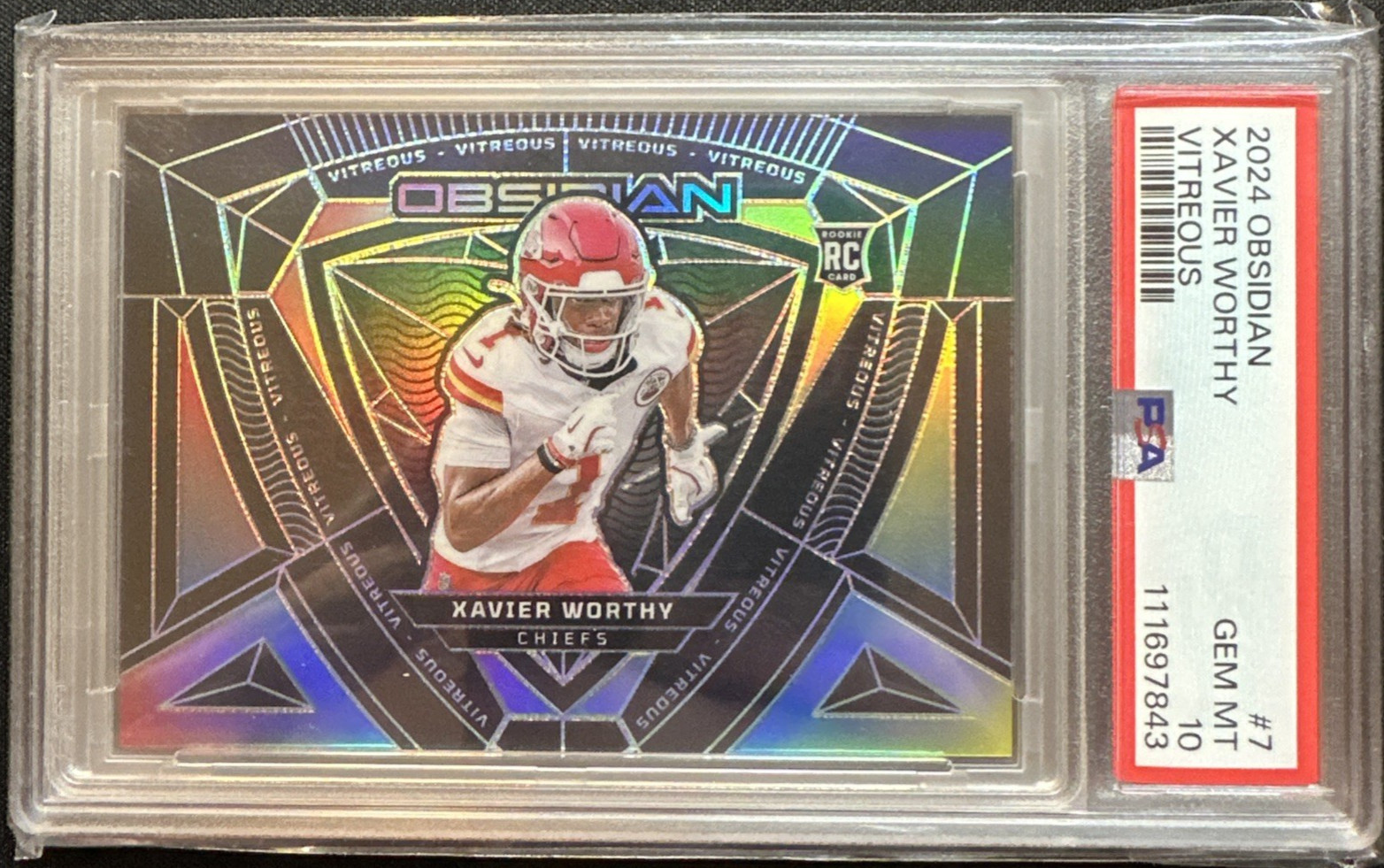 2024 Panini Obsidian Vitreous Xavier Worthy #7 (RC) PSA 10