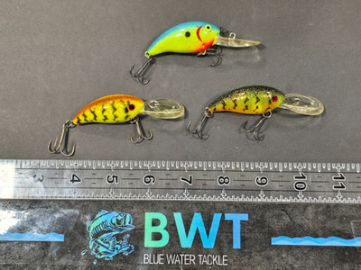 Pre-Rapala Luhr Jensen Radar-10 3-Pak: Brn Mud Craw, Blue Chrt Cry, Batman Cry