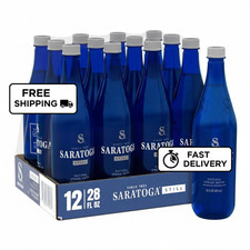 Saratoga Sparkling Water Bottles, 12-Pack Carbonated 28 Fl Oz Pack of 12