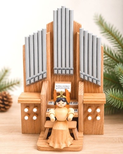 Orgel Mit Engel 10X19 Cm Natur 7 Cm-image